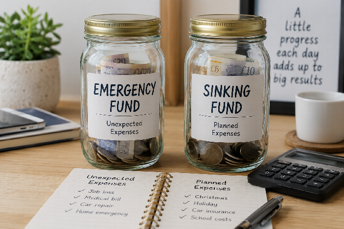 Emergency fund and sinking fund budget comparison