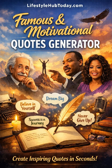 Famous and inspirational quotes generator from Lifestyle Hub Today
