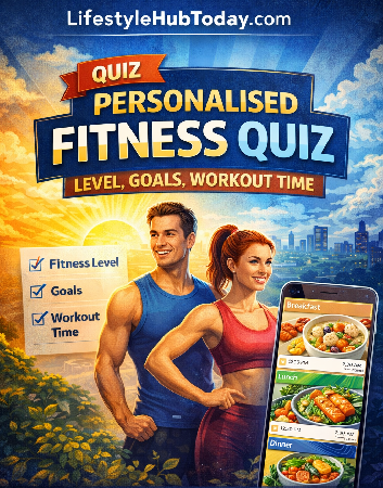 Personalised Fitness Quiz for choosing a fitness level, goal and workout time