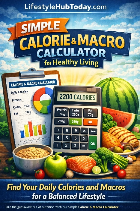 Simple calorie and macro calculator for healthy living from Lifestyle Hub Today