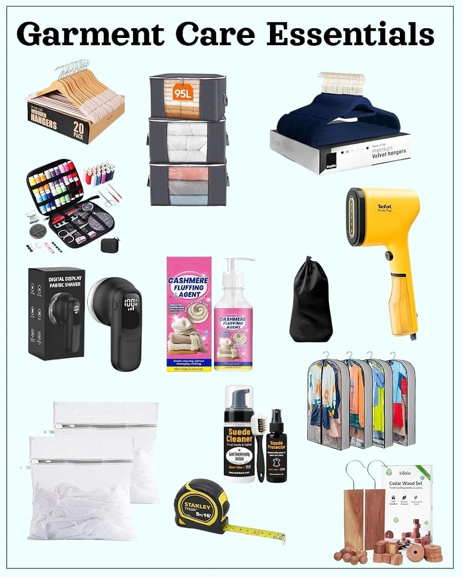 Garment-care essentials for washing, steaming, repairing and maintaining clothes